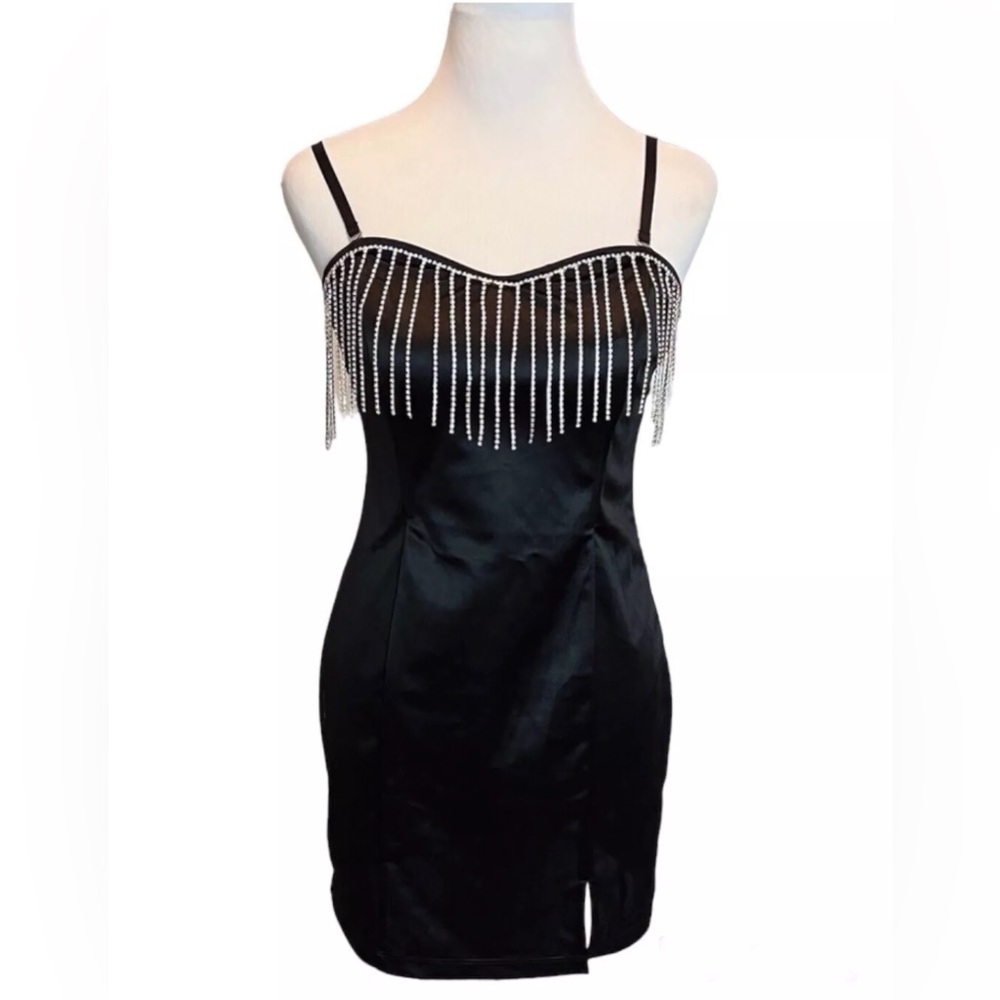 NWT!! Forever 21 Rhinestone Satin Dress READ ALL